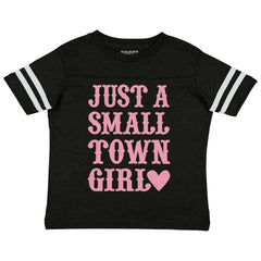 Small Town Girl Toddler Football Jersey Tee-Direct To Garment Print-Brisco Baby
