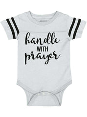 Prayer Care Football Romper Bodysuit-Direct To Garment Print-Brisco Baby