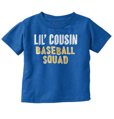 Lil Cousin Baseball Squad Infant Toddler T Shirt-Direct To Garment Print-Brisco Baby