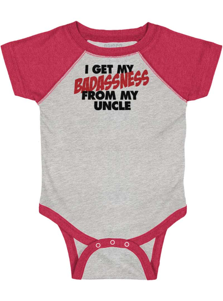 Badass Uncle Raglan Romper Bodysuit-Direct To Garment Print-Brisco Baby