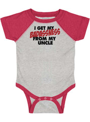 Badass Uncle Raglan Romper Bodysuit-Direct To Garment Print-Brisco Baby