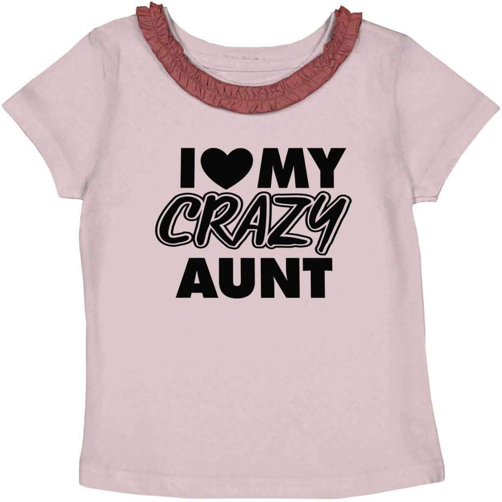 Crazy Aunt Toddler Ruffled Trim T-Shirt-Direct To Garment Print-Brisco Baby