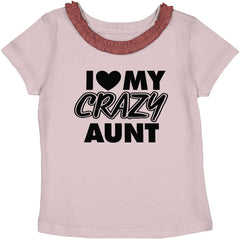 Crazy Aunt Toddler Ruffled Trim T-Shirt-Direct To Garment Print-Brisco Baby
