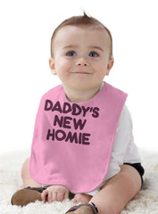 Daddy's New Homie Infant Baby Bib-Direct To Garment Print-Brisco Baby
