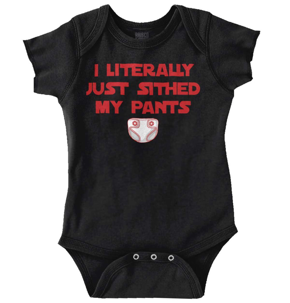 Just Sithed My Pants Romper Bodysuit-Direct To Garment Print-Brisco Baby