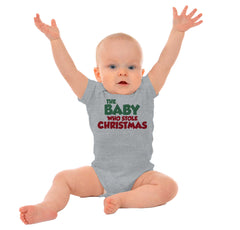 Baby Who Stole Christmas Romper Bodysuit-Direct To Garment Print-Brisco Baby