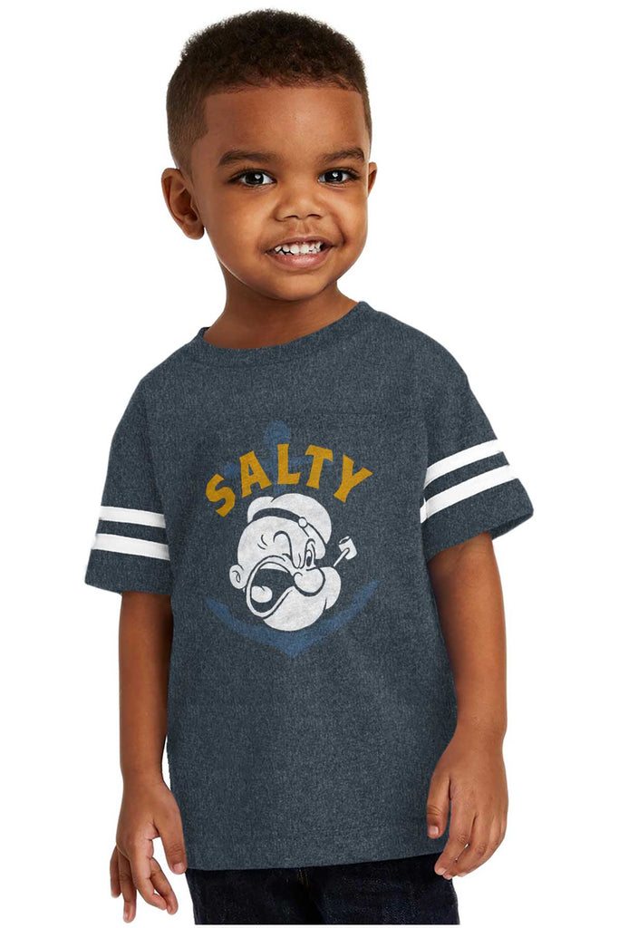 Salty Toddler Football Jersey Tee-Direct To Garment Print-Brisco Baby