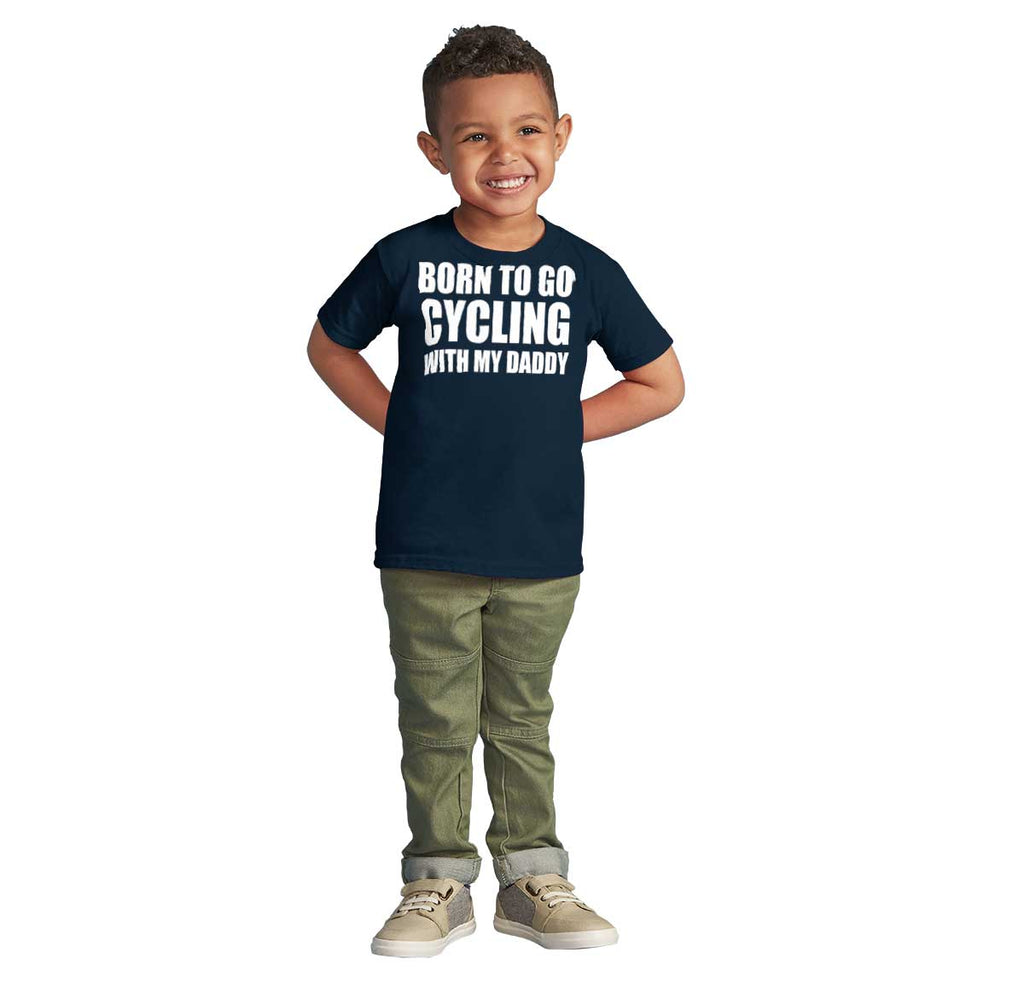 Cycling With Daddy Infant Toddler T Shirt-Direct To Garment Print-Brisco Baby
