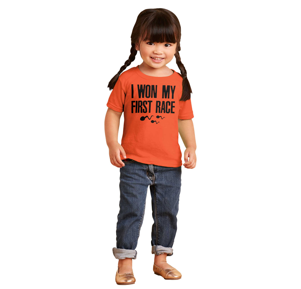 Won The Race Infant Toddler T Shirt-Direct To Garment Print-Brisco Baby