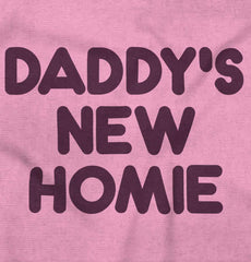 Daddy's New Homie Romper Bodysuit-Direct To Garment Print-Brisco Baby