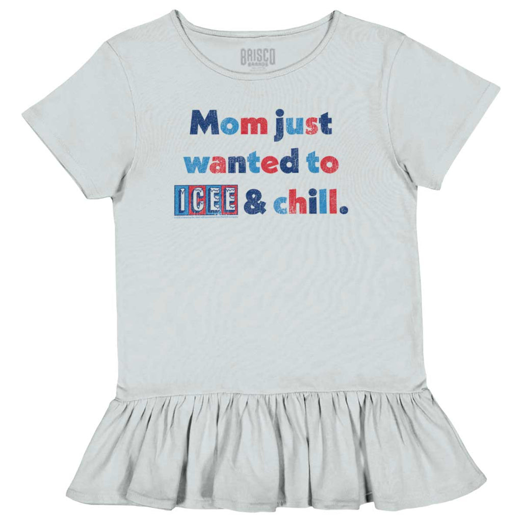 Icee & Chill Toddler Ruffle Bottom Tee-Direct To Garment Print-Brisco Baby