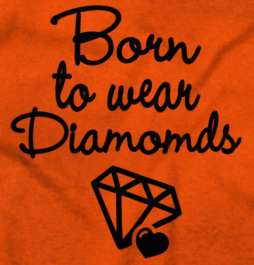 Born To Wear Diamond Romper Bodysuit-Direct To Garment Print-Brisco Baby