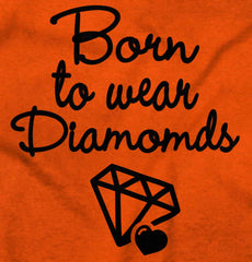 Born To Wear Diamond Romper Bodysuit-Direct To Garment Print-Brisco Baby