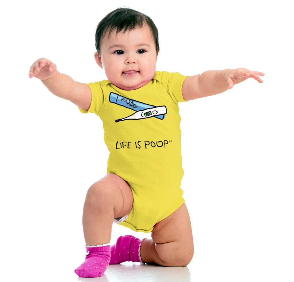 Rectal Thermometer Romper Bodysuit-Direct To Garment Print-Brisco Baby