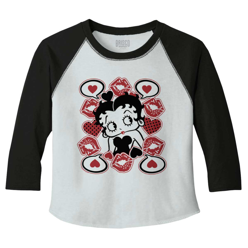 Betty In Love Toddler Baseball-Direct To Garment Print-Brisco Baby