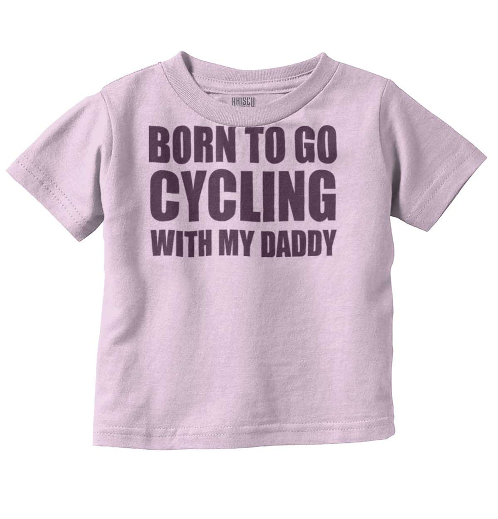 Cycling With Daddy Infant Toddler T Shirt-Direct To Garment Print-Brisco Baby