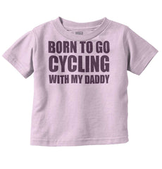 Cycling With Daddy Infant Toddler T Shirt-Direct To Garment Print-Brisco Baby