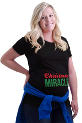 Christmas Miracle Maternity T-Shirt-Direct To Garment Print-Brisco Baby
