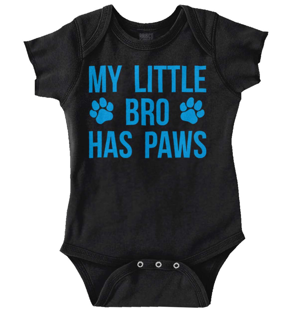 My Little Bro Has Paws Romper Bodysuit-Direct To Garment Print-Brisco Baby