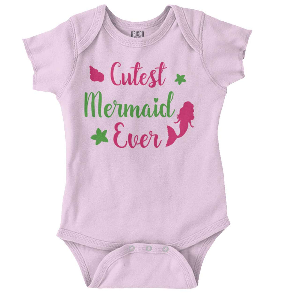 Cutest Mermaid Ever Romper Bodysuit-Direct To Garment Print-Brisco Baby