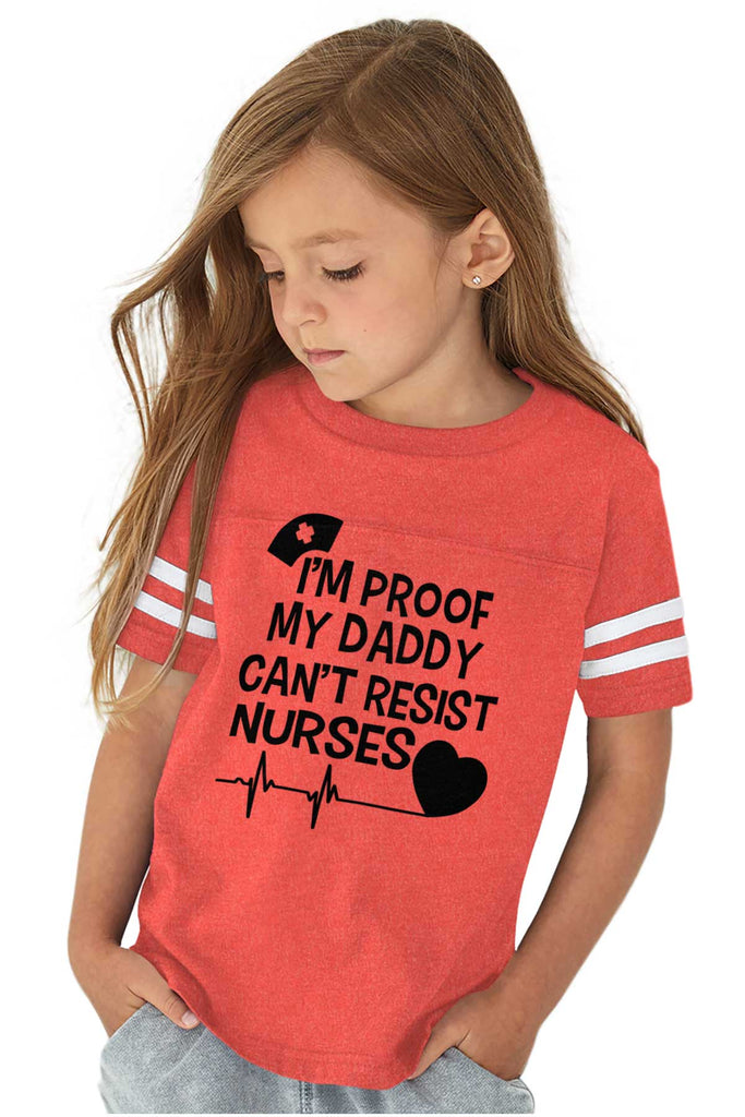 Can't Resist Nurses Toddler Football Jersey Tee-Direct To Garment Print-Brisco Baby