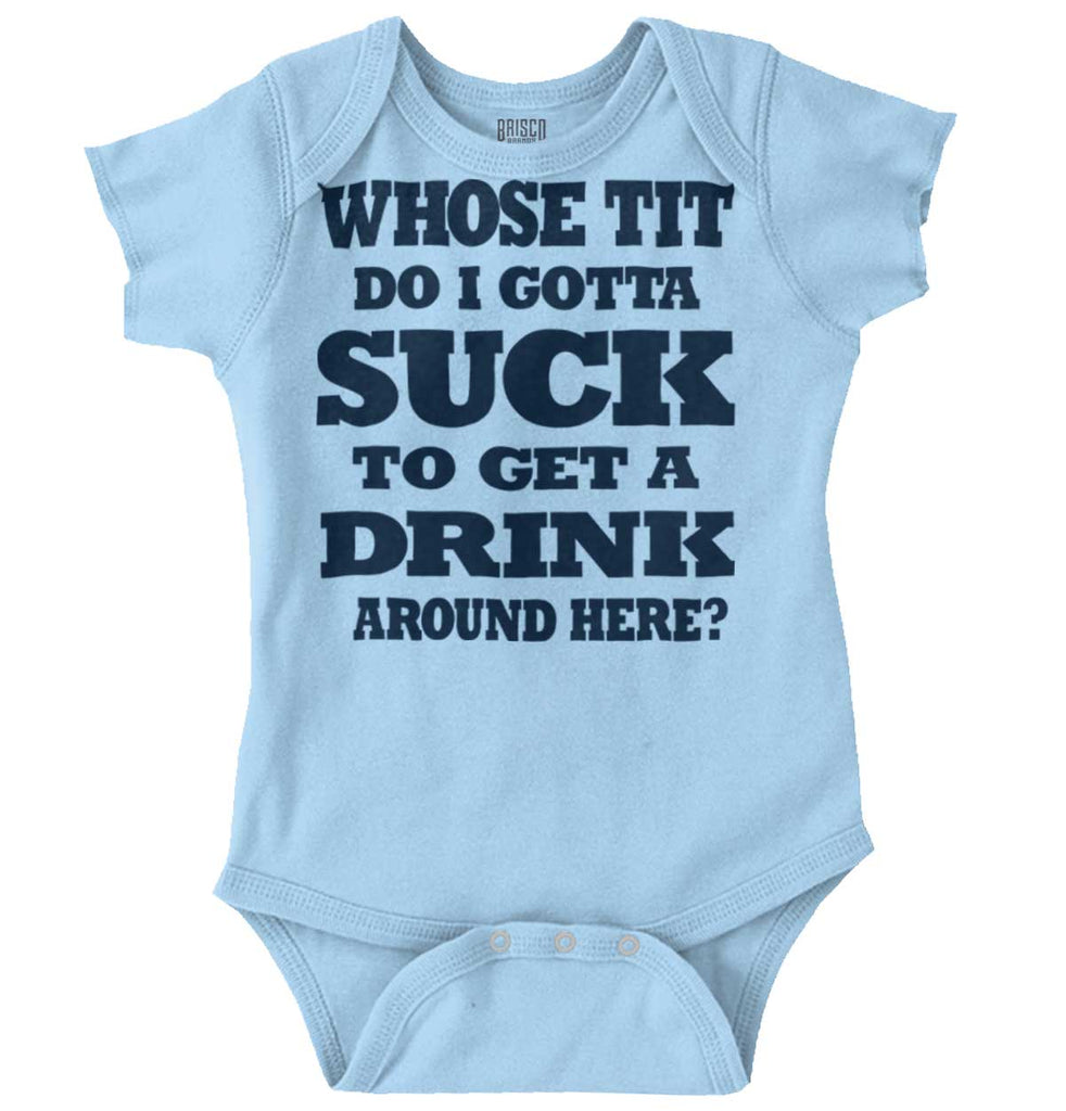 Get A Drink Romper Bodysuit-Direct To Garment Print-Brisco Baby