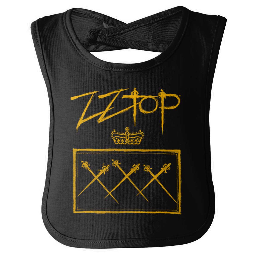 ZZ Top Swords Infant Baby Bib-Direct To Garment Print-Brisco Baby
