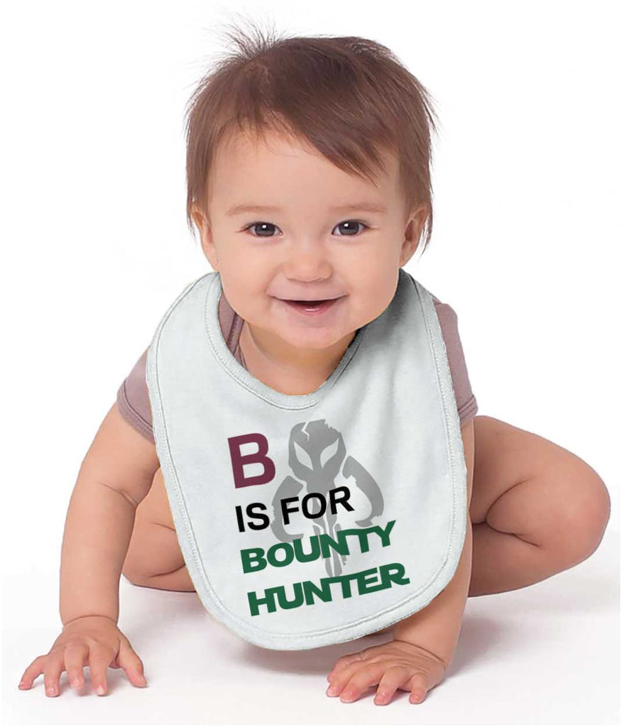 B Is For Bounty Hunter Infant Baby Bib-Direct To Garment Print-Brisco Baby