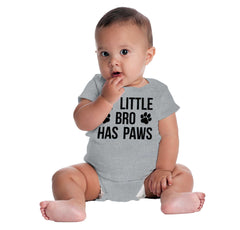 My Little Bro Has Paws Romper Bodysuit-Direct To Garment Print-Brisco Baby