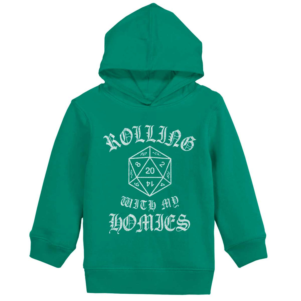 Rolling With My Homies Dungeons Toddler Pullover Hoodie-Direct To Garment Print-Brisco Baby