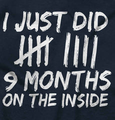 9 Months Inside Infant Toddler T Shirt-Direct To Garment Print-Brisco Baby