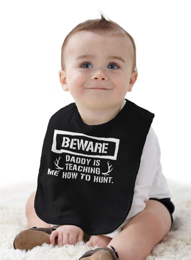 Dad Teaching Me To Hunt Infant Baby Bib-Direct To Garment Print-Brisco Baby