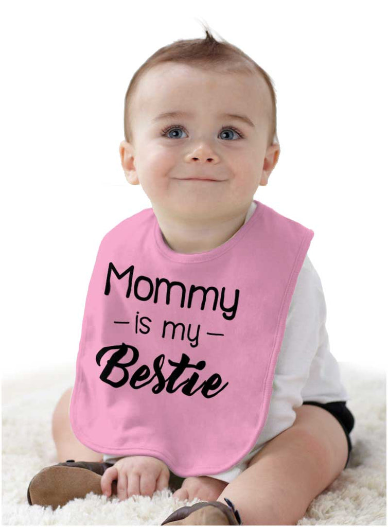 Mommy Is My Bestie Infant Baby Bib-Direct To Garment Print-Brisco Baby