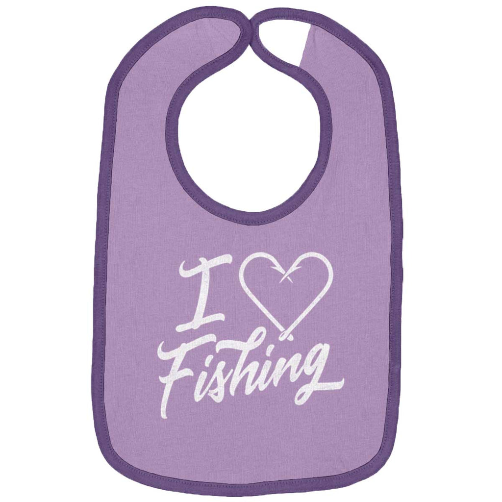 I Love Fishing Trimed Colored Bib-Direct To Garment Print-Brisco Baby