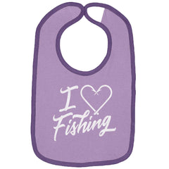 I Love Fishing Trimed Colored Bib-Direct To Garment Print-Brisco Baby
