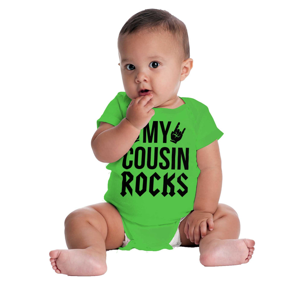 My Cousin Rocks Romper Bodysuit-Direct To Garment Print-Brisco Baby