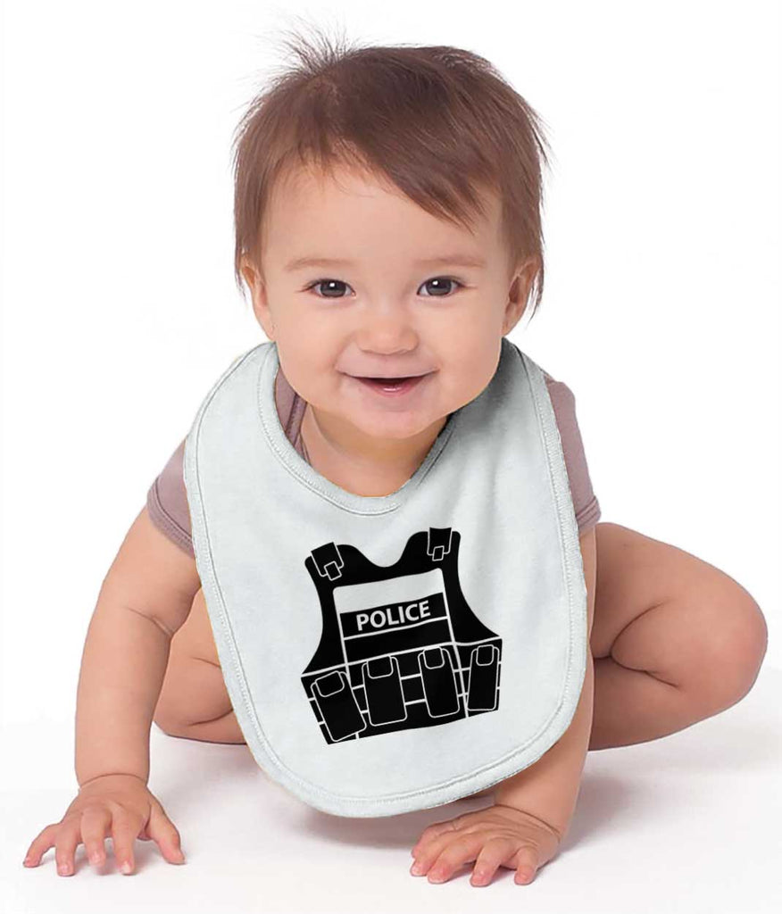 Police Vest Infant Baby Bib-Direct To Garment Print-Brisco Baby