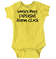 Alarm Clock Romper Bodysuit-Direct To Garment Print-Brisco Baby