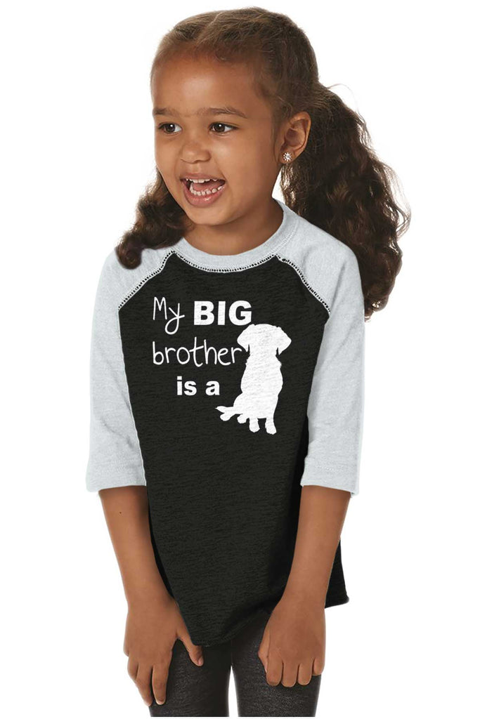 Brother is a Dog Toddler Baseball-Direct To Garment Print-Brisco Baby