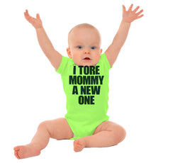 Tore Mommy A New One Romper Bodysuit-Direct To Garment Print-Brisco Baby