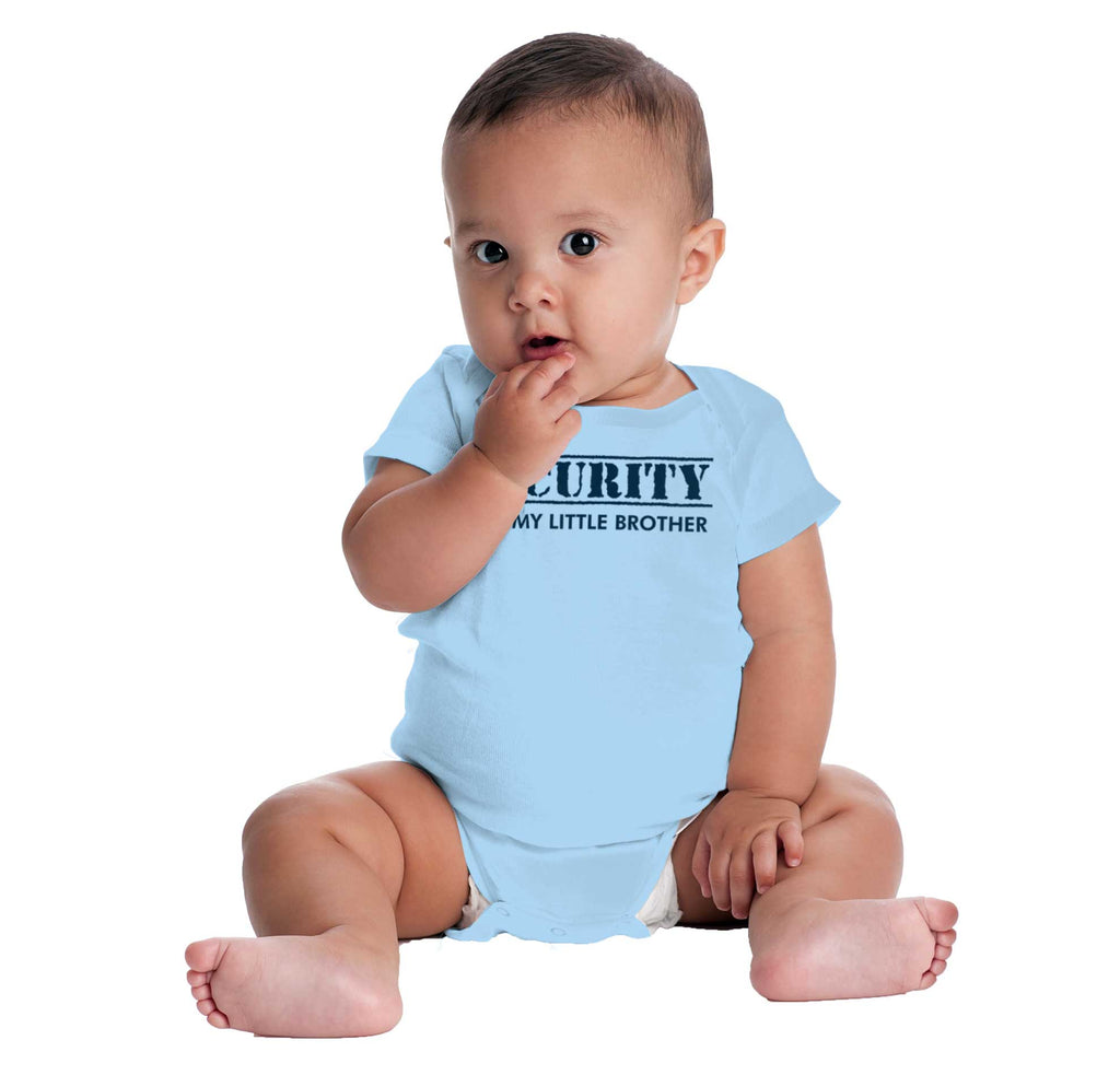 Security For My Little Brother Romper Bodysuit-Direct To Garment Print-Brisco Baby