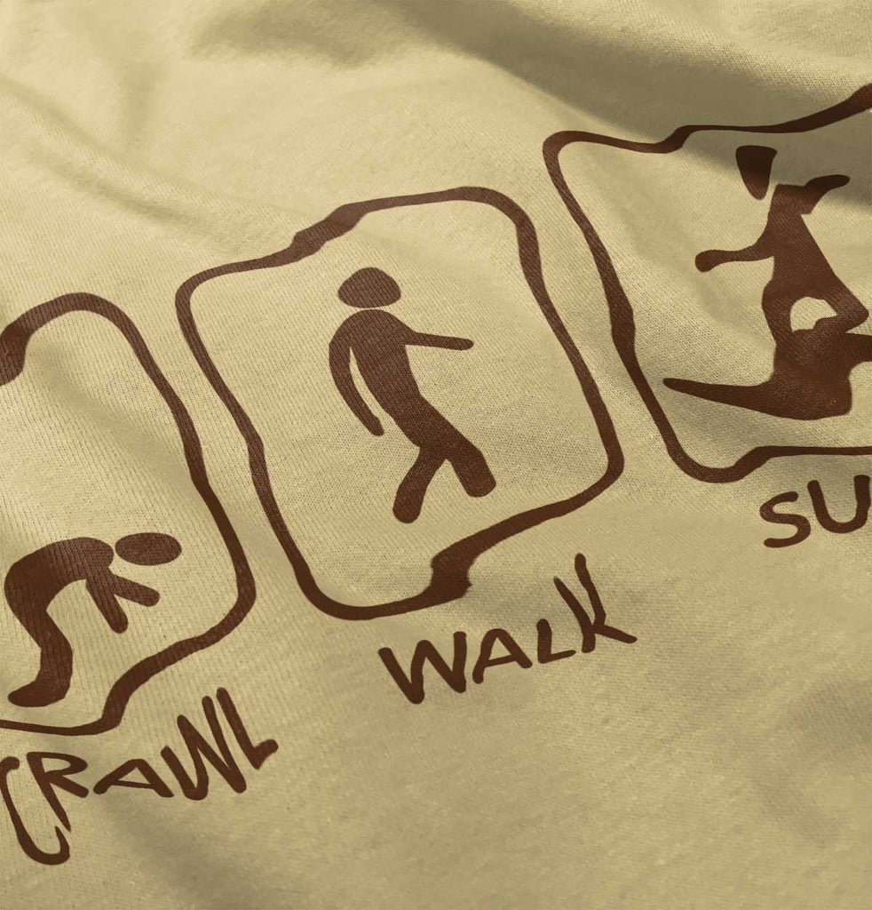 Crawl Walk Surf Romper Bodysuit-Direct To Garment Print-Brisco Baby