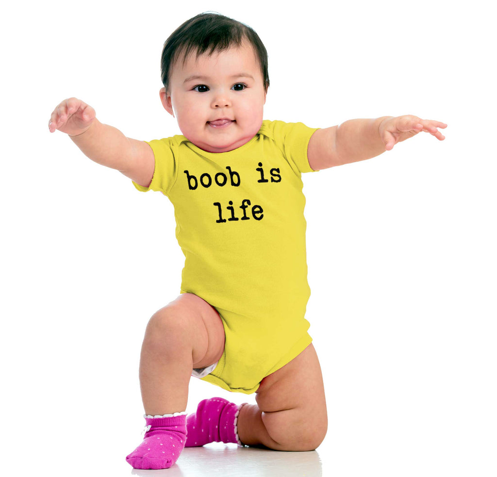 Boob Is Life Romper Bodysuit-Direct To Garment Print-Brisco Baby