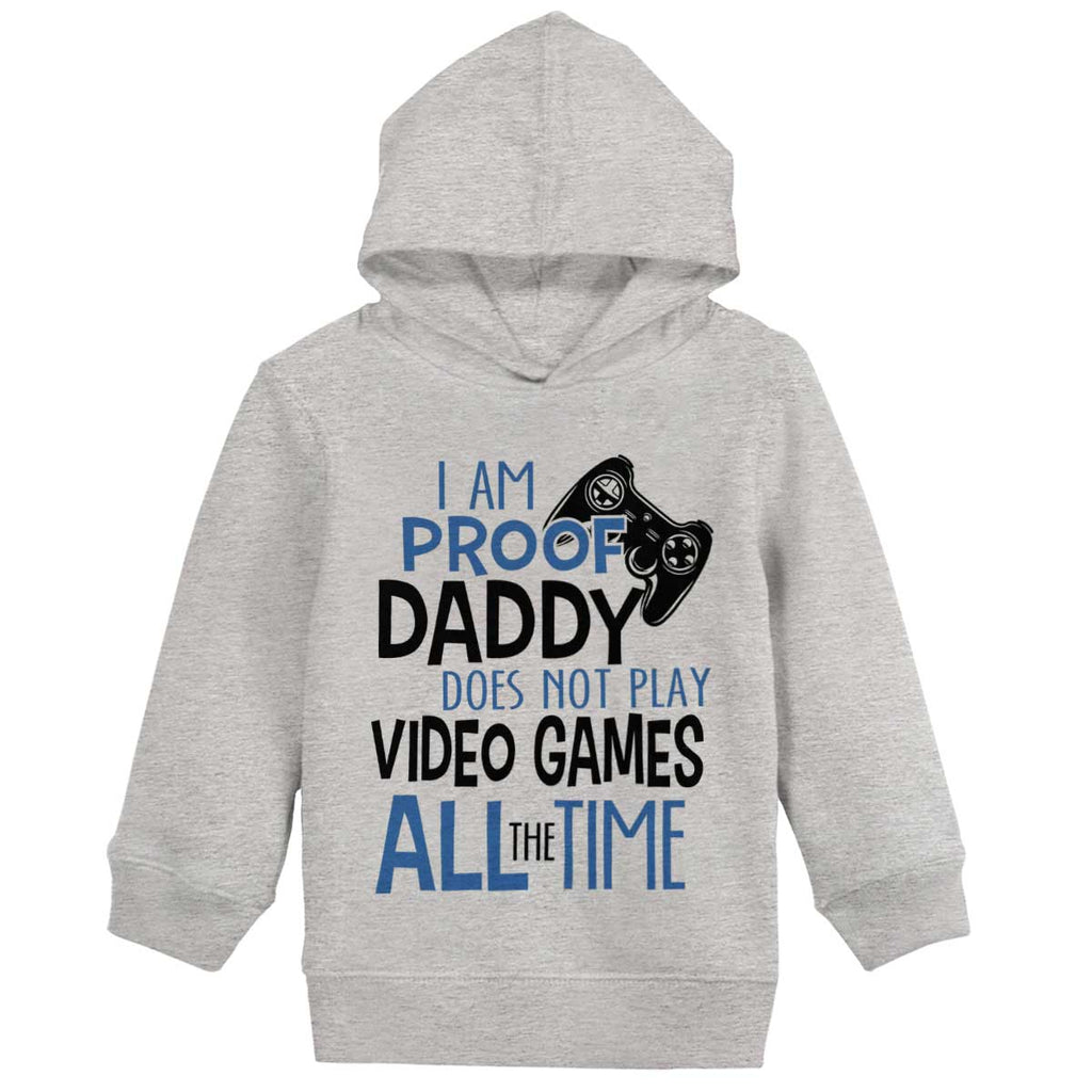 Daddy Plays Video Games Toddler Pullover Hoodie-Direct To Garment Print-Brisco Baby