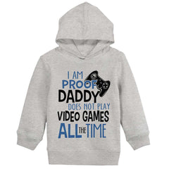 Daddy Plays Video Games Toddler Pullover Hoodie-Direct To Garment Print-Brisco Baby