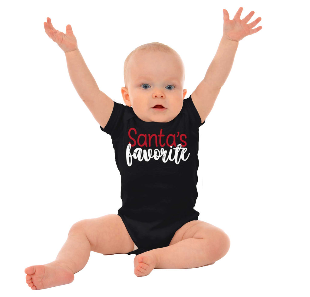 Santa's Favorite Romper Bodysuit-Direct To Garment Print-Brisco Baby