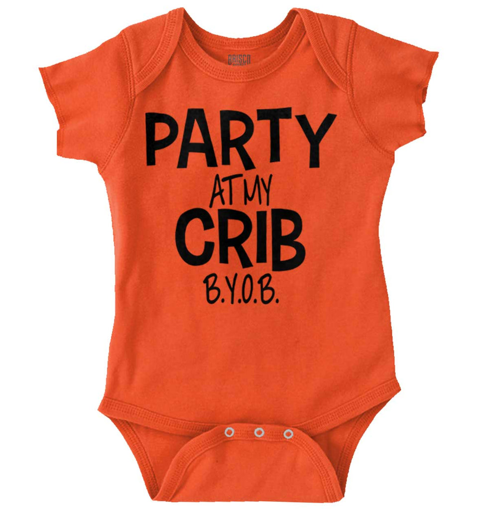 Party At My Crib Romper Bodysuit-Direct To Garment Print-Brisco Baby