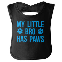 My Little Bro Has Paws Infant Baby Bib-Direct To Garment Print-Brisco Baby