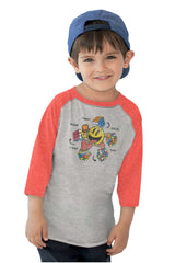 Rubiks Pac-Man Toddler Baseball-Direct To Garment Print-Brisco Baby
