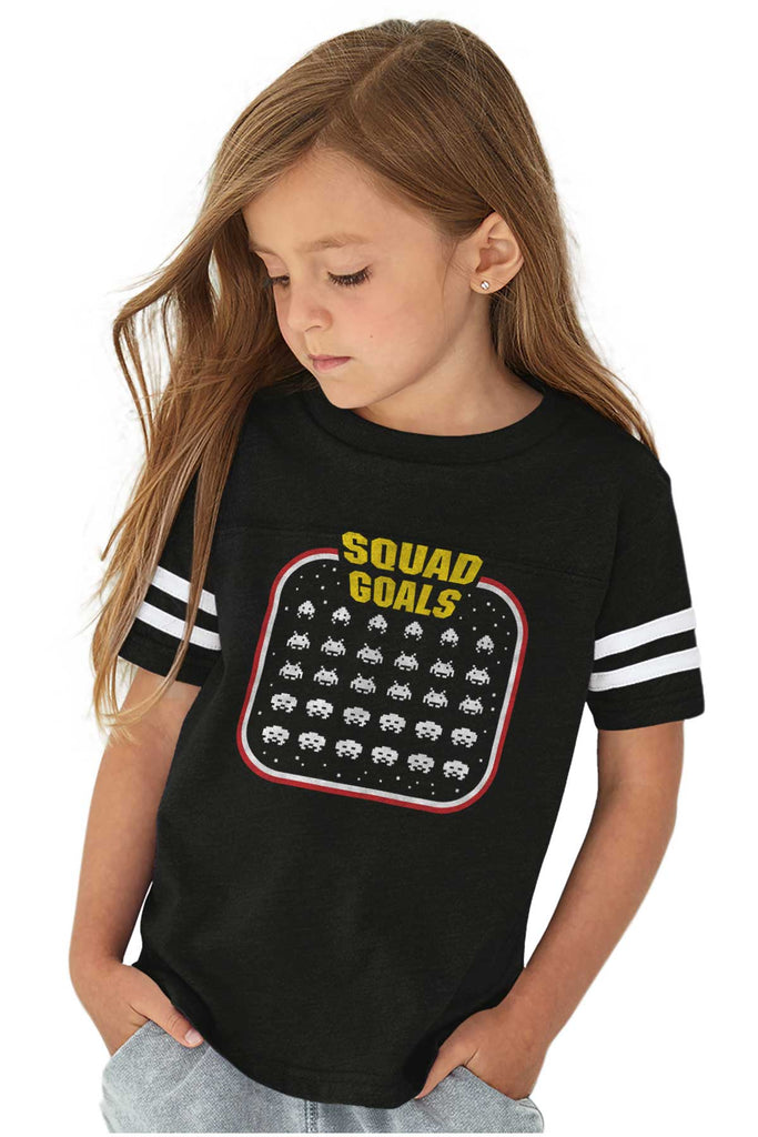 Squad Goals Video Gaming Nerd Toddler Football Jersey Tee-Direct To Garment Print-Brisco Baby